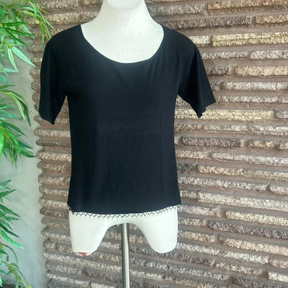 Doncaster Black Beaded Hem Twin Set Sweater and Cardigan size Medium - Picture 5 of 6